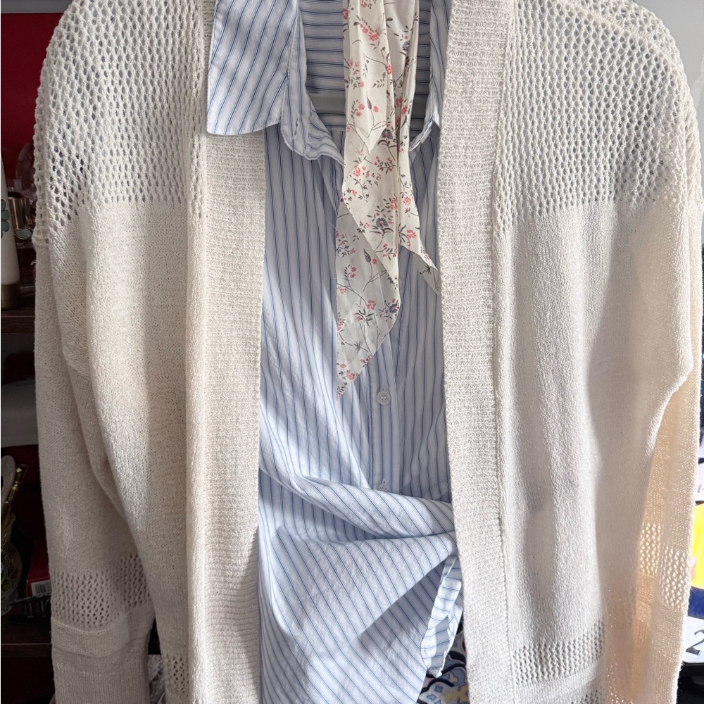 Aquamarine Bundle - Zara Shirt, Talbots Skirt, Ricki’s Cardi